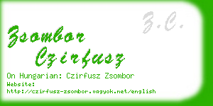 zsombor czirfusz business card